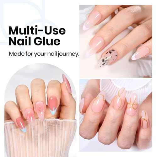 Beetles 15ml HEMA-Free Nail Glue Gel - TPO Free Super Strong Extension Glue for Nail Tips Clear Acrylic Nails, Clear Press On Nails, Gentle, Large Capacity, Salon Art DIY Home Need U V Light Cured