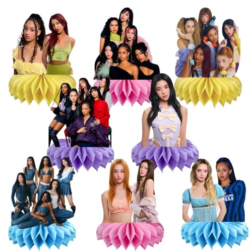 8Pcs Katseye Party Table Centerpieces with Double-Side Design - Birthday & Themed Decorations