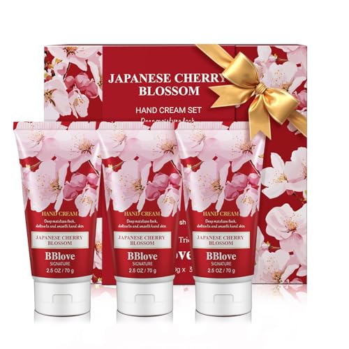 Bath and Body Care Hand Cream Moisturizing Gift Set-3PCS x 2.5oz Japanese Cherry Blossom, Natural Ingredients, Long-Lasting Moisture,Thoughtful Presents, Ideal as Gifts for Birthday Mother's Day Gift