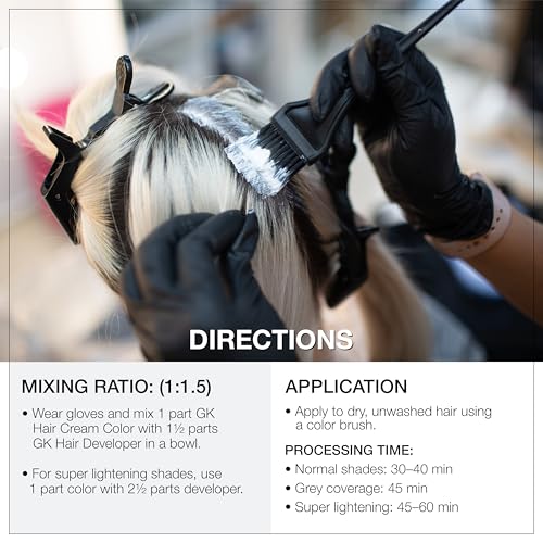 Global Keratin GK HAIR Professional Hair Color Cream Tube 3.4 Fl Oz Nourishing & Cleansing Colors for Styling High Performance Long Lasting Permanent Natural Toner Dye, Naturals - 7 Blonde
