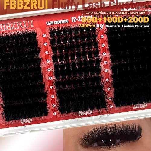 Fluffy D Curl Lash Clusters 12-22mm Mega Volume DIY Extensions