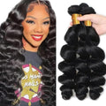 Loose Wave Human Hair Bundles - 24, 26, 28 Inch, Natural Black