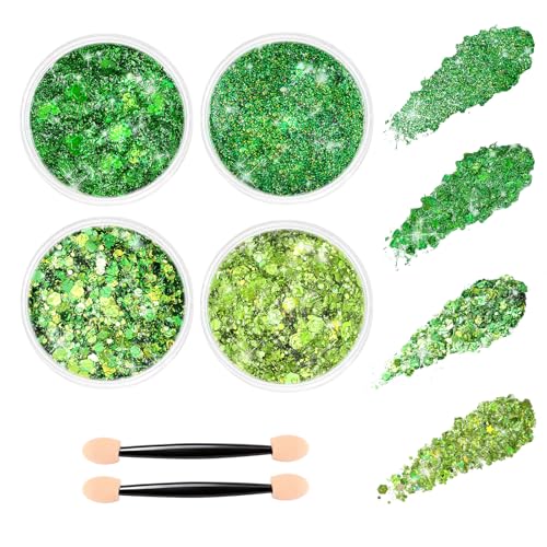 St. Patrick's Day Body Glitter Gel Set - 4 Colors Face Hair Makeup