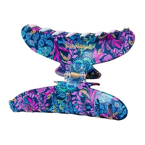Lilly Pulitzer Colorful Claw Jaw Clip for Fine, Thick, Curly or Straight Hair - Medium Hair Clip for Women, Calypso Coast