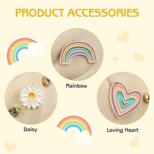 Boho Rainbow Daisy Headband - Pearl Knotted Twist Headpiece for Women & Girls, Beige, Sparkly Crystal Rhinestone