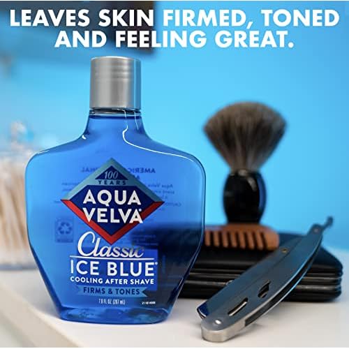 Aqua Velva After Shave, Classic Ice Blue, Soothes, Cools, and Refreshes Skin, 7 Ounce (Pack of 2)