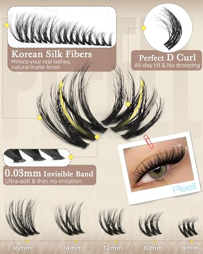 D-Curl Volume Lash Clusters 8-16mm Fluffy Eyelash Extensions