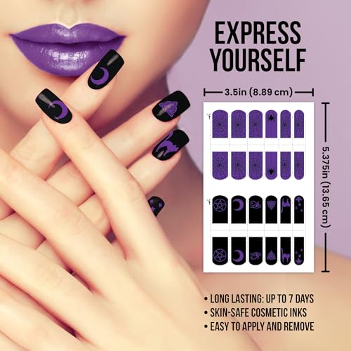 Savvi Amethyst Nail Tattoos - 144 Count Temporary Nail Art