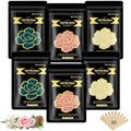 Wax Beads for Hair Removal, 1.3Lb/21oz Hard Wax for Eyebrow, Face, Bikini, Legs, Arms, Full Body Waxing with 10pcs Wax Spatulas, 6 Packs