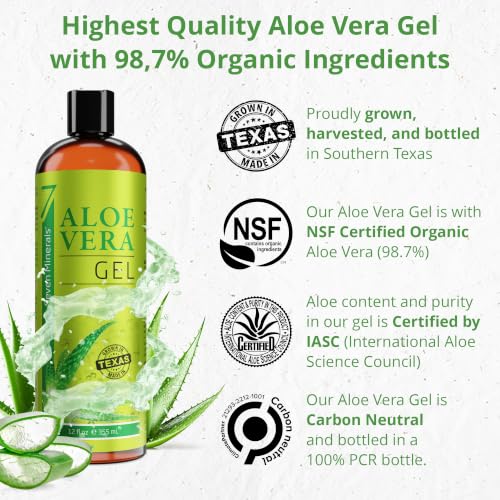 Seven Minerals Pure Aloe Vera Gel 12oz - Texas Grown Organic