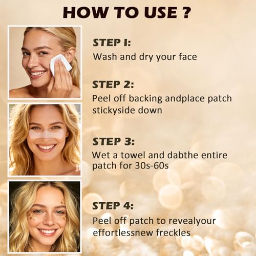36 Pc Glitter Freckles Face Tattoo Set - Waterproof