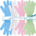 Exfoliating Shower Gloves, 4 Pairs Double-Sided Body Scrub