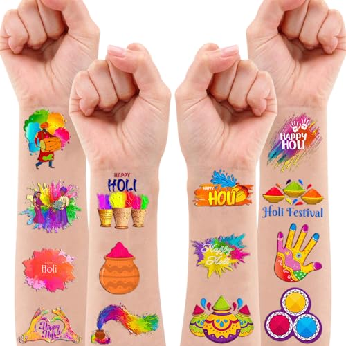 105 Pc Indian Holi Temporary Tattoos - Festival Party Favors