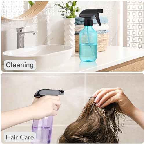 Empty Spray Bottles,10 oz Refillable Water Spray Bottle Adjustable Nozzle Mist/Stream Squirt Bottle for Hair Styling Watering Plants Cleaning Products