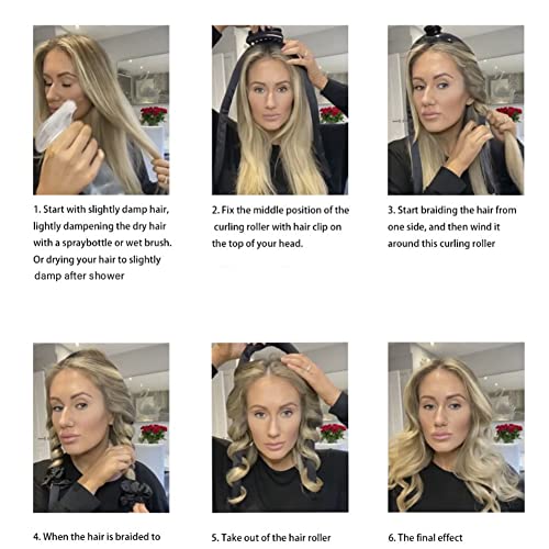 Heatless Curling Rod Headband with Hair Clip - No Heat Curlers