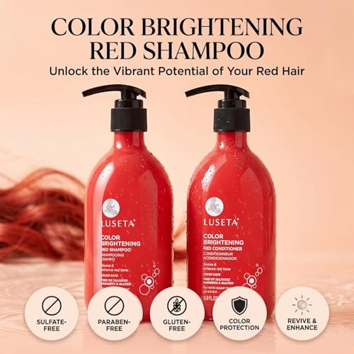 Luseta Color Enhancing Shampoo & Conditioner Set for Red Hair