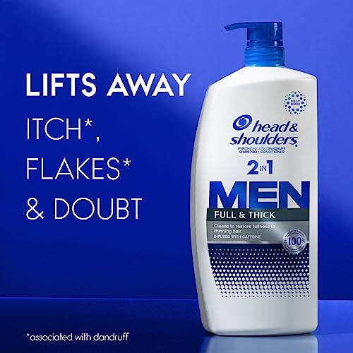 Head & Shoulders Anti-Dandruff 2 in 1 Shampoo and Conditioner, Full and Thick, 31.4 Fl. Oz (Pack of 2)