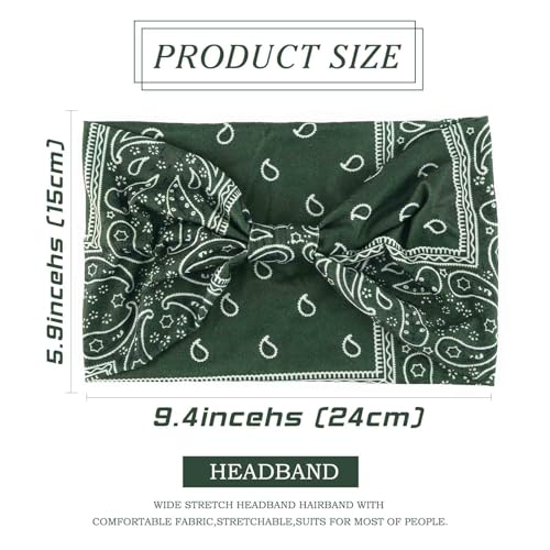 Olbye Wide Boho Headbands Floral Stretch Head Wraps 4-Pack