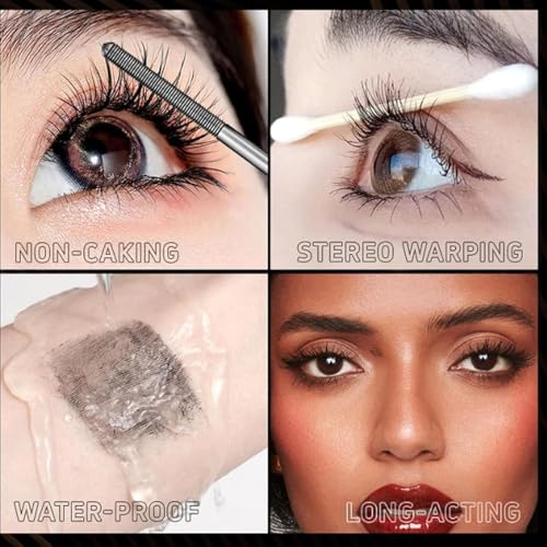 BEDARP Waterproof Curling Mascara with Fiber & Primer, Long-Lasting Black