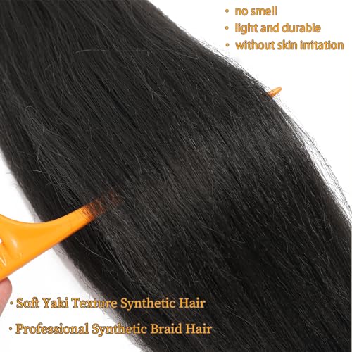 Braiding Hair Pre Stretched 20 Inch Braids Hair Extensions Brown Hair for Braiding Hot Water Setting Braiding Hair Kanekalon Braiding Hair Pre Stretched Hot Water Setting Soft Yaki Braiding Hair