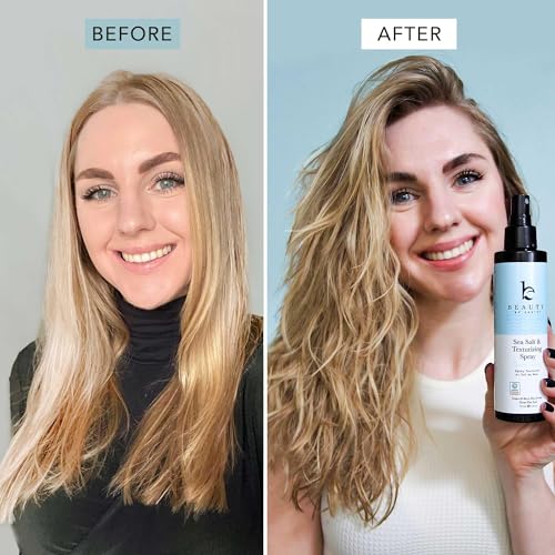 Beauty by Earth Sea Salt Spray - Aloe-Enhanced Beach Waves without Dryness, Texture & Volume Spray for All Hair Types, USA Made with Organic Ingredients, Ocean Waves Scent 6oz