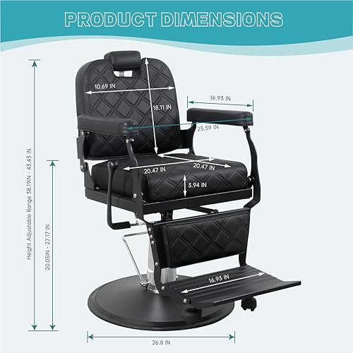 Heavy Duty Barber Chair - 700 LBS Capacity Salon Styling