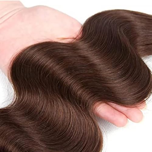 AuokMar 28 Inch Brown Body Wave Human Hair Extensions - 3 Bundles, 150g