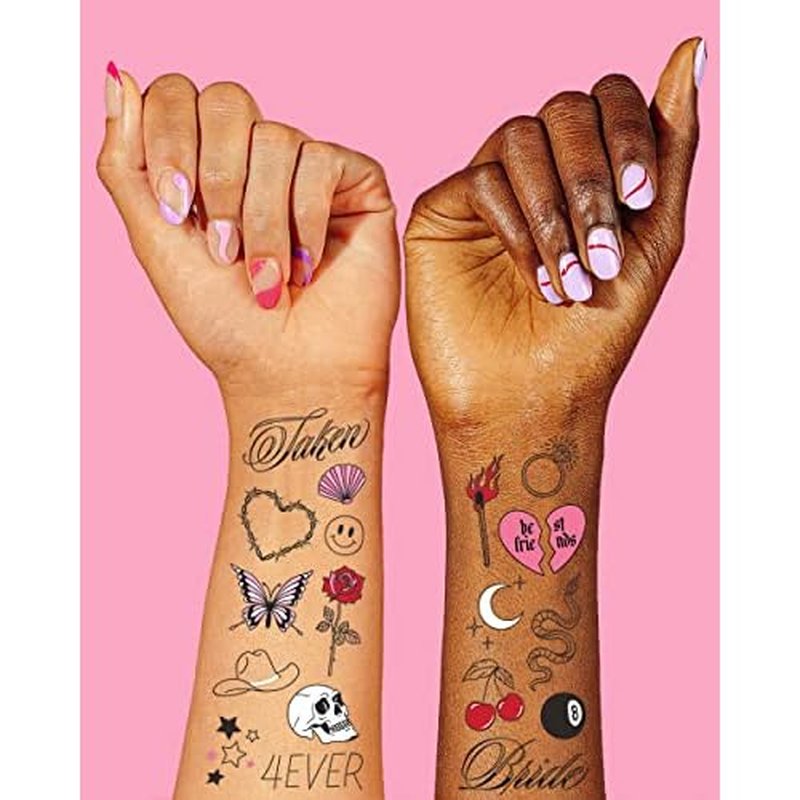 xo, Fetti Realistic Bachelorette Temporary Tattoos - 100 Foil Styles | Bachelorette Party Decoration, Bridesmaid Favor, Bride to Be Gift + Bridal Shower Supplies