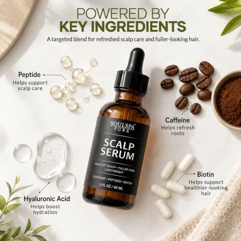 Scalp Serum for Thinning Hair with Caffeine & Biotin - 2 Fl Oz