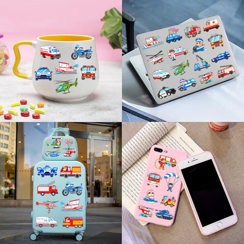 96 PCS Emergency Vehicle Temporary Tattoos for Kids