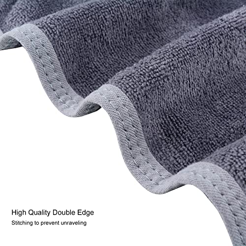 Microfiber Facial Cloths (Facial Towels), 8 Pack (12 x 12 inch), Super Absorbent, Quick Drying Fast, Soft, Eco-Friendly, for Facial Wash Cleansing, Make-up Removal, Baby and Travel (Grey)