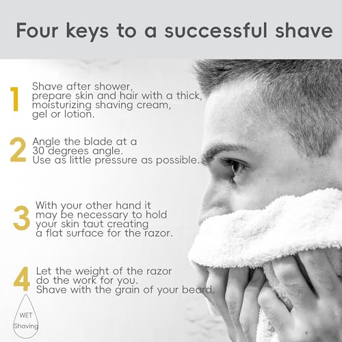 WEISHI 50Count Single Edge Razor Blades- Double Edge Safety Razor Extra Stainless Blades -Men's Safety for Shaving
