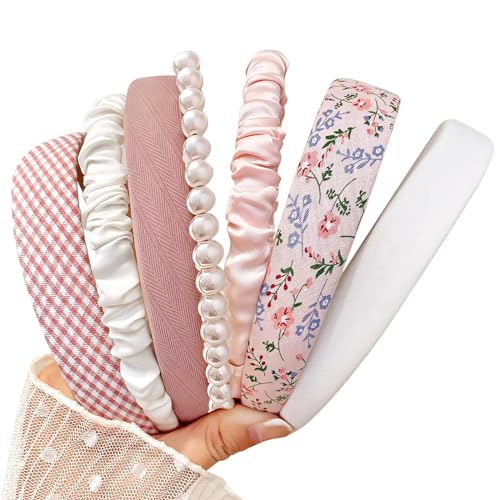 7pc Padded Floral Headbands for Women & Girls Set