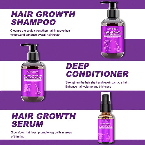 GIFBEA Hair Growth Shampoo & Conditioner Set with Biotin & Oils