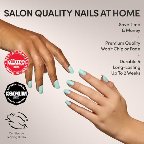 Glamnetic Soft Teal Press On Nails - 30 Piece Kit