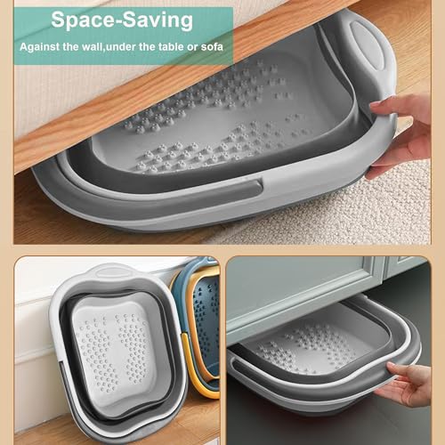 Collapsible Foot Soak Tub 15L with Handle - Portable Bath Massager