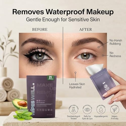 Aloe & Avocado Oil Makeup Remover Wipes, 21ct