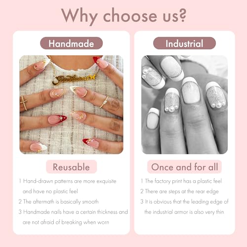 Rouge ?toile Bold Elegant Star-Shaped Wearable Nails (10-Piece Set), Acrylic/UV Gel Press On Nails for Holiday Celebrations, Parties & Shiny Nail Looks (Multicolor, M)