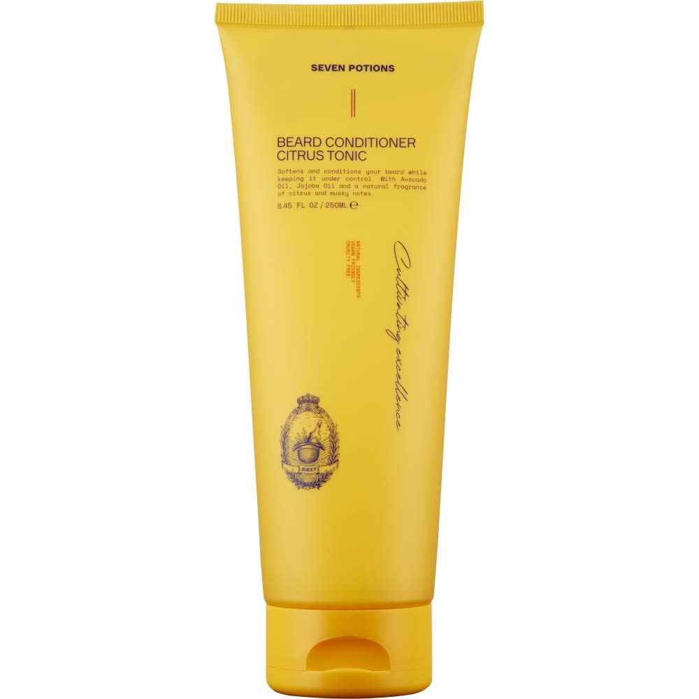 SEVEN POTIONS Beard Conditioner for Men – Prevents Beard Itch and Dandruff – Natural, Vegan, Cruelty Free (Citrus Tonic, 8.45 FL OZ)