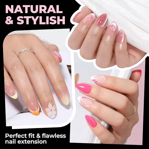 UNA GELLA Short Almond Gel Nail Tips Half Cover A0-Short Almond