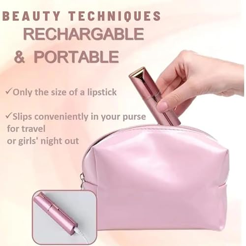 Rechargeable,Hair Removal Device,Face Shaver for Women Upper Lips, Chin & Facial Hair Remover for Women, Painless Hair Remover, Rechargeable Face Razors for Women Blush/Rose Gold