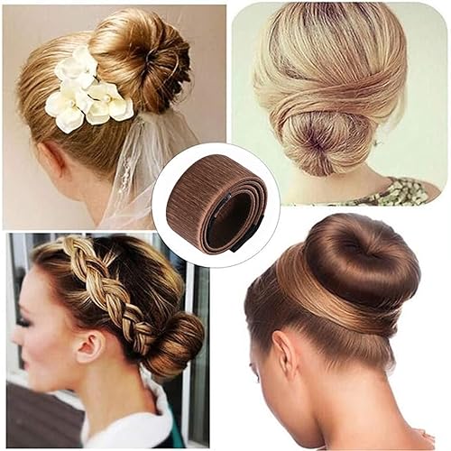 4 Pcs Magic Donut Hair Accessories - Ballet Bun Makers for Women and Kids (4 Blonde)