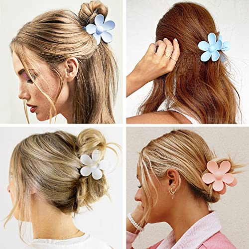 Flower Hair Claw Clips 8-Pack Large Strong Hold