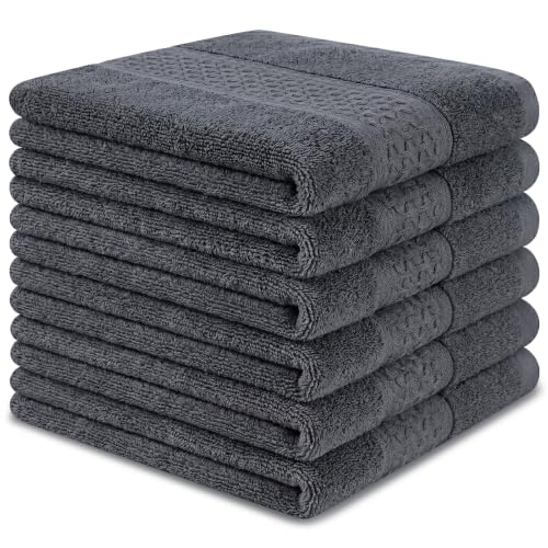 6-Pack 100% Cotton Washcloths 13x13 Inch Grey