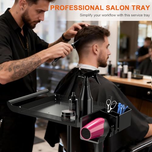 Hairstylist Rolling Cart, Salon Tray Cart on Wheels, Salon Trolley Braiding Hair Rack,Coloring Tray with Holder, Rolling Tool Trolley Hairstylist Station Organizer