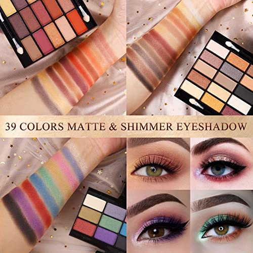 Professional 58-Color Makeup Kit with Mirror & Applicators