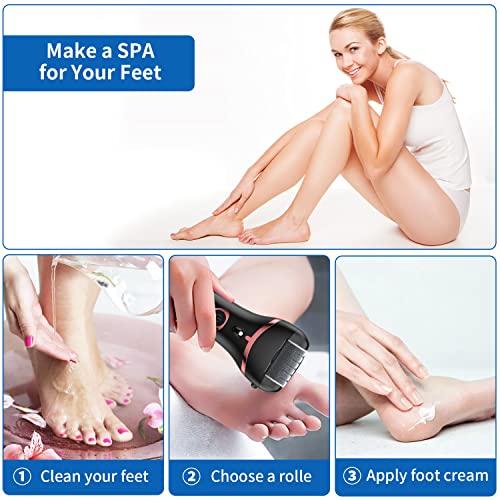 Electric Foot Callus Remover with 3 Rollers - Rechargeable