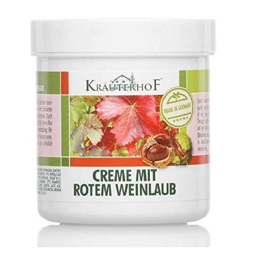Krauterhof Horse Chestnut & Red Vine Cream for Varicose Veins, Aching Legs - 250ml, All Skin Types