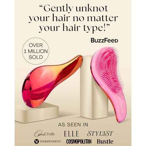 Lily England Detangler Hair Brush for Curly, Thick, Straight & Natural Hair - Gentle Detangling Brush for Women, Kids & Toddlers with Flexible Bristles - Smooth Hairbrush for Wet & Dry Hair, Purple