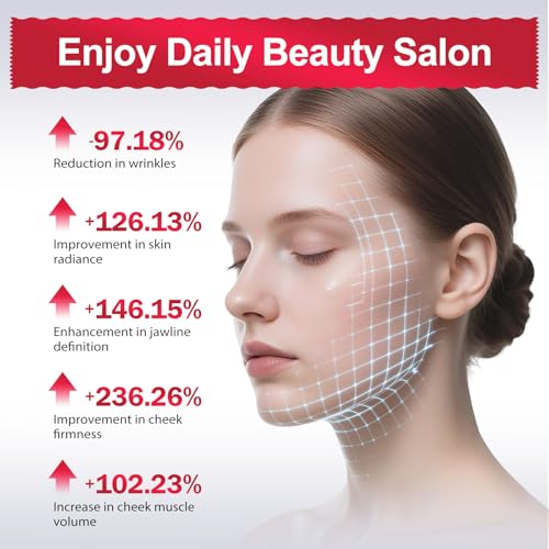 2-in-1 Red Light Microcurrent Facial Device | Enhances Lifting & Firming Capabilities | Reduces Wrinkles and Puffiness | Smart Photon Micro-Current Device, Model:EP-300